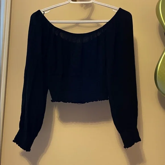 Ambiance Black Off-Shoulder Blouse - Picture 3 of 4